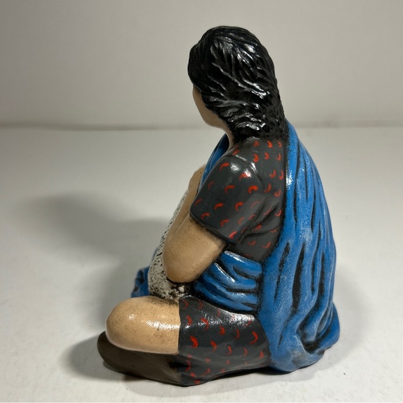 4.5” Vtg Hand Painted Shepherd Boy Nativity/ Manger Replacement 1976 (marked MS) - Picture 7 of 9